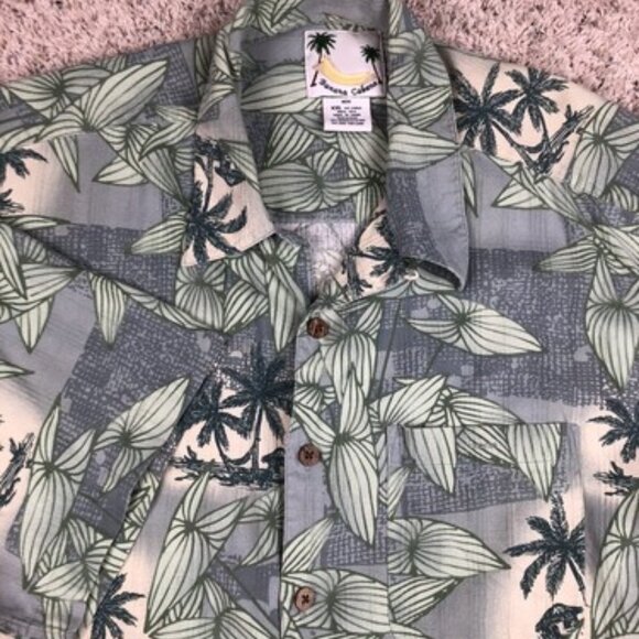 Banana Cabana Men’s XXL Tropical Hawaiian Silk Short Sleeve Button Up Shirt - Picture 1 of 7